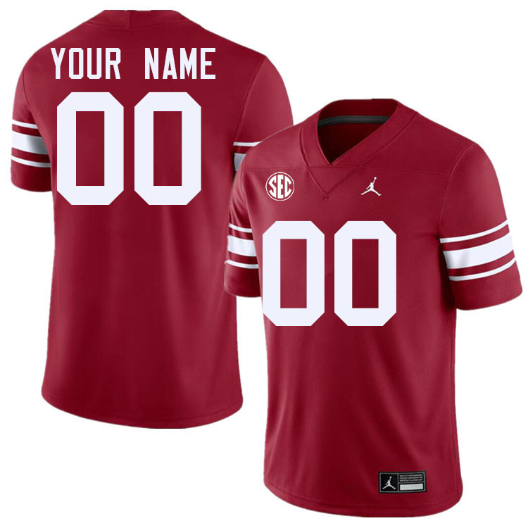Custom Oklahoma Sooners Name And Number Football Jerseys-Throwback